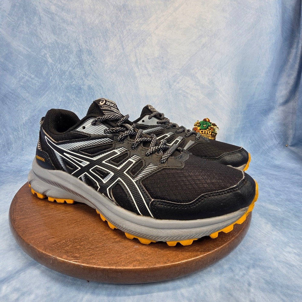 Asics Trail Scout 2 Mens Running Shoes Black Grey Yellow 1011B181 Size 8 - Picture 2 of 12